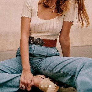 Sézane Anil Knit Top Size XS